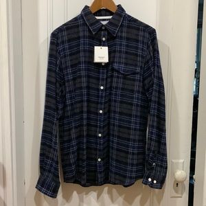 Norse projects size m worsted wool long sleeve button down shirt navy
